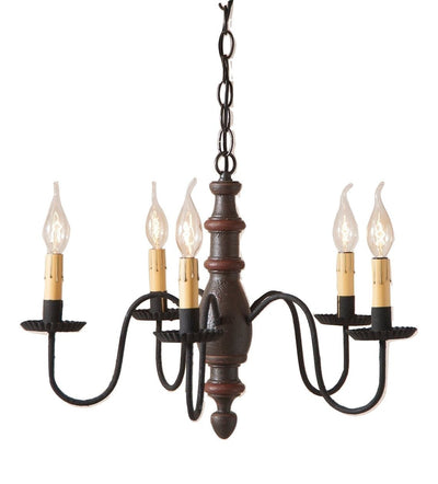 Country Lighting"COUNTRY INN" WOODSPUN CHANDELIER in 6 Primitive Americana FinishesCandelabraCandleSaving Shepherd