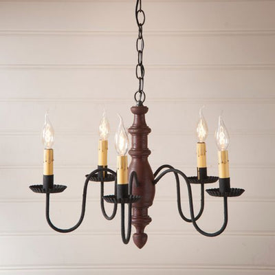 Country Lighting"COUNTRY INN" WOODSPUN CHANDELIER in 6 Primitive Americana FinishesCandelabraCandleSaving Shepherd