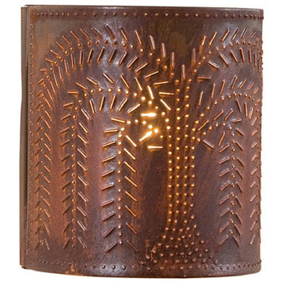 Country LightingPUNCHED TIN SCONCE LIGHT Handcrafted Willow Tree Pattern Wall Lamp in Kettle Black or Rustic Tin Finishlightpunched tinSaving Shepherd