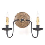 Country LightingWOOD & METAL "ASHFORD" Wall SCONCE LIGHT Handcrafted Distressedblackened tincandelabraSaving Shepherd