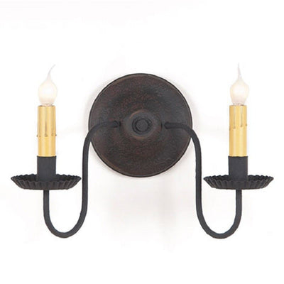 Country LightingWOOD & METAL "ASHFORD" Wall SCONCE LIGHT Handcrafted Distressedblackened tincandelabraSaving Shepherd