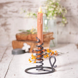 Canlde HolderTRADITIONAL COURTING CANDLE - Wrought Iron Taper Holder Primitive Handmade Timer USASaving ShepherdSaving Shepherd