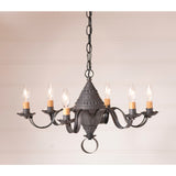 Chandeliers & Ceiling Fixtures21 Inch "CONCORD" CHANDELIER - 6 Arm Punched Tin Candelabra USAcandlecandlesSaving Shepherd