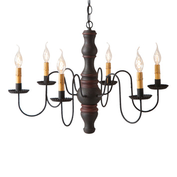 Country LightingPRIMITIVE WOODSPUN CHANDELIER Handcrafted 6 Arm Rustic Colonial Ceiling LightcandelabracandleSaving Shepherd