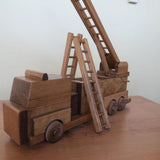 Wooden & Handcrafted ToysLARGE FIRE ENGINE - Handmade Working Ladder Rescue TruckchildrenchildrensSaving Shepherd