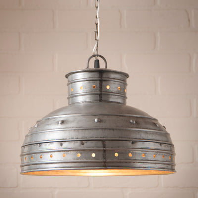 RETRO BREAKFAST TABLE PENDANT LAMP in Antique Polished Tin Finish
