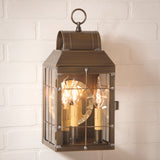 Country LightingOUTDOOR LANTERN SCONCE LIGHT Handcrafted Weathered Brass Colonial Wall Lamp with Handmade BarscandlecolonialSaving Shepherd