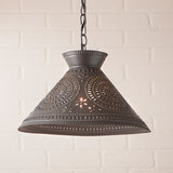 Country LightingPUNCHED TIN ROOSEVELT PENDANT LIGHT Large Chisel Pattern Ceiling LightaccentbarSaving Shepherd
