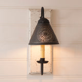 Country LightingWOOD WROUGHT IRON & PUNCHED TIN "CRESTWOOD" WALL SCONCE LIGHTcandelabracandleSaving Shepherd