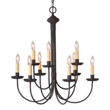Chandeliers & Ceiling Fixtures9 Arm GRANDVIEW CHANDELIER - 2 Tier Textured Black with Ecru SleevescandelabrachandelierSaving Shepherd