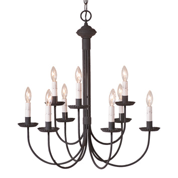 Chandeliers & Ceiling Fixtures9 CANDLE GRANDVIEW CHANDELIER - 2 Tier Textured Black with Gray SleevescandelabrachandelierSaving Shepherd
