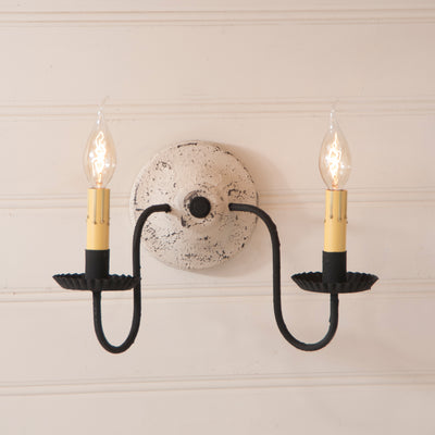 Country LightingWOOD & METAL "ASHFORD" Wall SCONCE LIGHT Handcrafted Distressedblackened tincandelabraSaving Shepherd