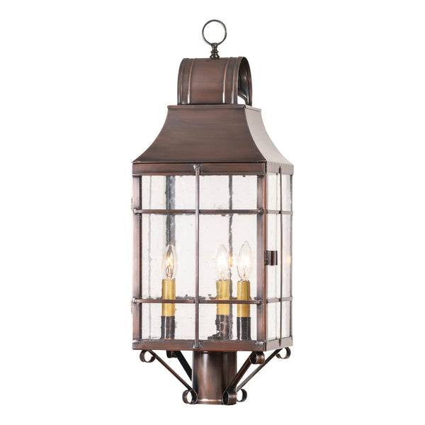 Outdoor LightSTENTON OUTDOOR POST LIGHT - Solid Antique Copper 3 Bulb Lanternantique coppercopperSaving Shepherd