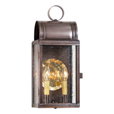TOWN LATTICE OUTDOOR WALL LIGHT - Solid Antique Copper 2 Bulb Lantern