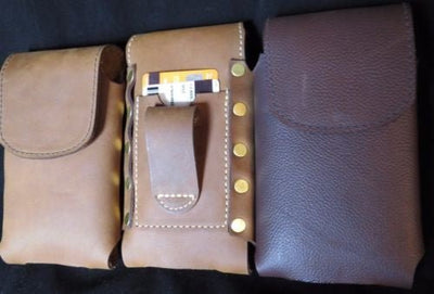 Handtooled LeatherHANDMADE LEATHER PHONE CASE & WALLET Large Belt Holster Sleeve USAbeltbelt clipSaving Shepherd