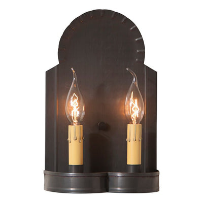 Country LightingHanover Double Candle Sconce - Handcrafted in 2 Country Tin Finishesaccent lightaccent lightingSaving Shepherd
