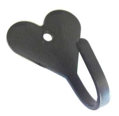 COUNTRY HEART HOOK - Solid Wrought Iron Wall Hooks Amish Blacksmith USA