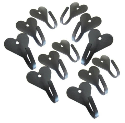 COUNTRY HEART HOOK - Solid Wrought Iron Wall Hooks Amish Blacksmith USA