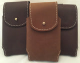 Handtooled LeatherHANDMADE LEATHER PHONE CASE WITH WALLET Light Brown w/ Stud Closure MADE in USAAmishAppleSaving Shepherd