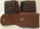 Handtooled LeatherHANDMADE LEATHER PHONE CASE WITH WALLET Light Brown w/ Stud Closure MADE in USAAmishAppleSaving Shepherd