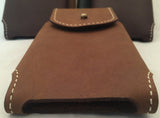 Handtooled LeatherHANDMADE LEATHER PHONE CASE WITH WALLET Light Brown w/ Stud Closure MADE in USAAmishAppleSaving Shepherd