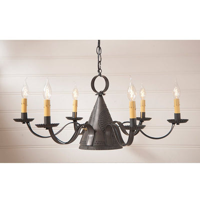 Country Lighting3-Way MADISON CHANDELIER Large Primitive Punched Tin WITCH HAT DesigncandelabracandleSaving Shepherd