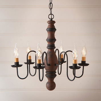 Chandeliers & Ceiling FixturesMANASSAS 6-Arm Wood Chandelier MADE in the USA HARTFORD FINISHESchandelierchandeliersSaving Shepherd