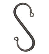 6 Wrought Iron S Hooks - 3½" Hand Forged with Scrolls (Set of Six)