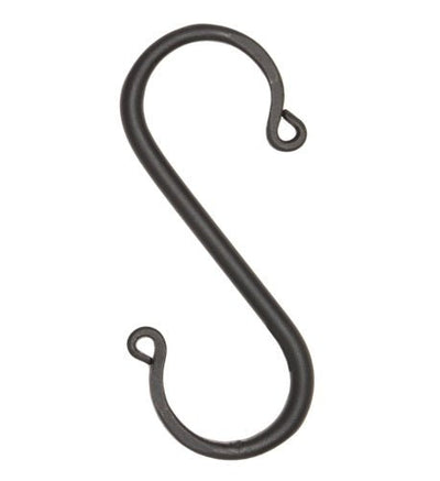 6 Wrought Iron S Hooks - 3½" Hand Forged with Scrolls (Set of Six)