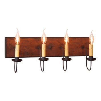 Country Lighting4 ARM CANDELABRA VANITY LIGHT ~ Primitive Wall Fixture in Hartford ColorsbathroombathroomvanitySaving Shepherd