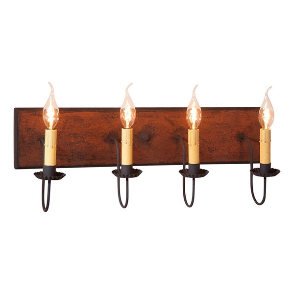 Country Lighting4 ARM CANDELABRA VANITY LIGHT ~ Primitive Wall Fixture in Hartford ColorsbathroombathroomvanitySaving Shepherd