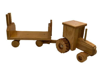 Wooden & Handcrafted ToysOAK CAB TRACTOR & HAY WAGON - Amish Handmade Wooden Farm ToytoytoysSaving Shepherd