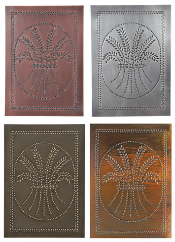 Punched Tin Panels4 Punched Tin Panels ~ Handcrafted Vertical Primitive COUNTRY WHEAT Design in 4 Finishespunched tinpunched tin panelsSaving Shepherd