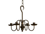 Country LightingCOLONIAL "PEPPERMILL" METAL CANDLE CHANDELIER - 4 Arm Candelabra Handmade in USAceiling lightchandelierSaving Shepherd