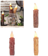 4" Decor Candles - Set of Six  (6) Battery Operated Tapers with Timer - Available in 3 Colors
