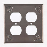 PrimitivesPUNCHED TIN SWITCH PLATES ~ Set of Five (5) ~ Chisel Pattern in Blackened TinaccentblackenedSaving Shepherd