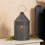 Country Lighting15" Fireside Colonial Lantern with Chisel Pattern in Kettle Black Tin Finishaccent lightaccent lightingSaving Shepherd