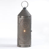 Country LightingPrimitive Colonial Chimney 22" Lantern with Chisel Design in Kettle Black Finishaccent lightaccent lightingSaving Shepherd