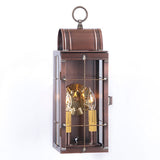 Country Lighting2 CANDLE COLONIAL LANTERN SCONCE Handcrafted in Weathered Brass & Antique Copperantique coppercandleSaving Shepherd