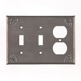PrimitivesPUNCHED TIN SWITCH PLATES ~ Set of Five (5) ~ Chisel Pattern in Blackened TinaccentblackenedSaving Shepherd