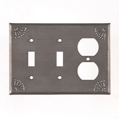 PrimitivesPUNCHED TIN SWITCH PLATES ~ Set of Five (5) ~ Chisel Pattern in Blackened TinaccentblackenedSaving Shepherd