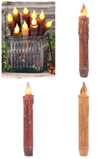 7" Decor Candles - Set of Six (6) Battery Operated Tapers with Timer - Available in 3 Colors