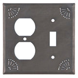 PrimitivesPUNCHED TIN SWITCH PLATES ~ Set of Five (5) ~ Chisel Pattern in Blackened TinaccentblackenedSaving Shepherd