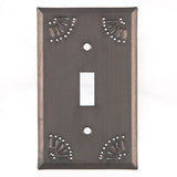 PrimitivesPUNCHED TIN SWITCH PLATES ~ Set of Five (5) ~ Chisel Pattern in Blackened TinaccentblackenedSaving Shepherd