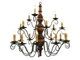 Chandeliers & Ceiling Fixtures3-TIER 21 ARM CHANDELIER - Handmade Wood & Scrolled Metal Candelabraceiling lightChandelierSaving Shepherd