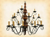 Chandeliers & Ceiling Fixtures3-TIER 21 ARM CHANDELIER - Handmade Wood & Scrolled Metal Candelabraceiling lightChandelierSaving Shepherd