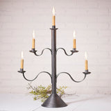 Candles & Candle AccessoriesLarge Pyramid 5 Candle Holder Accent Light ~ Colonial Candelabra in Smokey Black Finishaccent lightaccent lightingCandelabraSaving Shepherd