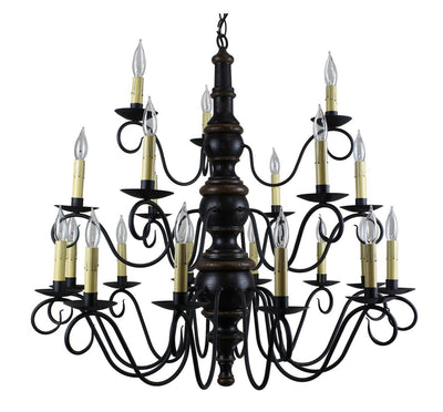 Chandeliers & Ceiling Fixtures3-TIER 21 ARM CHANDELIER - Handmade Wood & Scrolled Metal Candelabraceiling lightChandelierSaving Shepherd