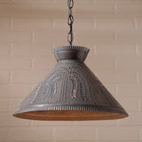 Country LightingPUNCHED TIN ROOSEVELT PENDANT Handcrafted Country WILLOW Pattern Colonial Shade LightblackenedceilingSaving Shepherd