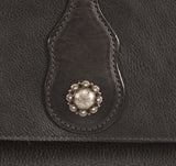 SADDLE BAG - Stitched Leather Purse with Concho - 3 Colors 2 Sizes